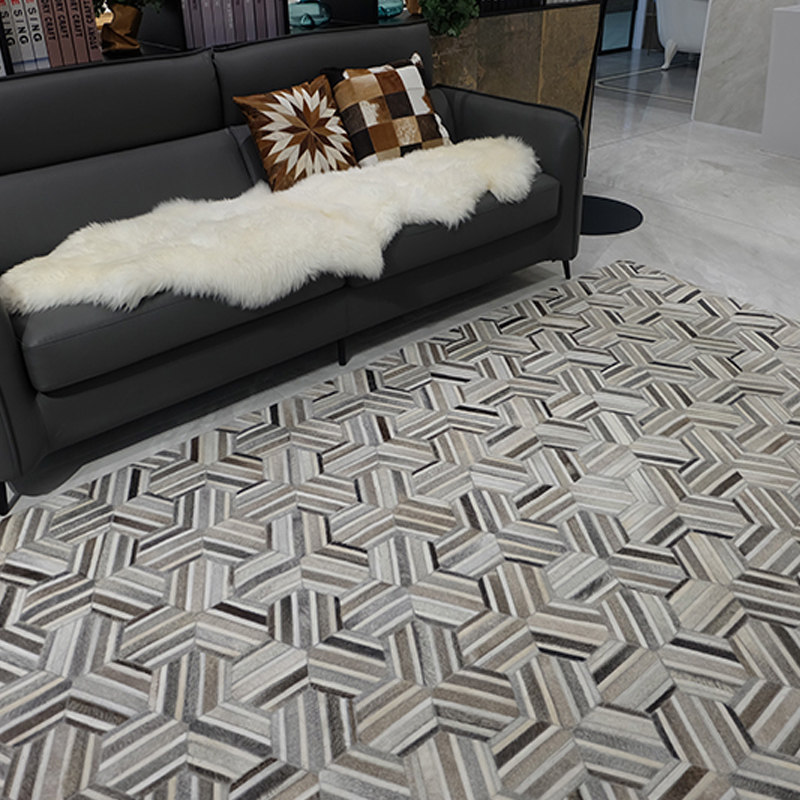 Modern light luxury handmade cowhide stitching carpet Nordic living room sofa bedroom bedside blanket horse fur floor mat