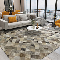Leather carpet light luxury living room American bedroom model room short horsehair floor mat Nordic modern model room can be customized