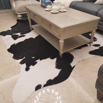 Imported light luxury living room leather whole cowhide carpet animal skin high-grade black and white horsehair horseskin floor mat with hair
