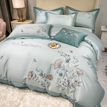 180 full cotton long suede cotton 2 m 4 pieces of covered pure cotton plant flower embroidery quilt cover bed linen high end bedding