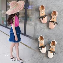 Girl Sandals 2022 New Ocean Air Casual Fashion Princess Han Edition Butterfly Knot Summer Fall 100 Lap Single Sandals