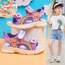 Girl Sandals 2022 Summer New CUHK Children Sports Sandals Girls Princess Soft Bottom Non-slip Children Beach Shoes