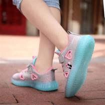 Girl Shoes 2021 Summer New CUHK Scout Noodles Breathable Children Coconut Shoes Girl Han Edition Single Net Sneakers