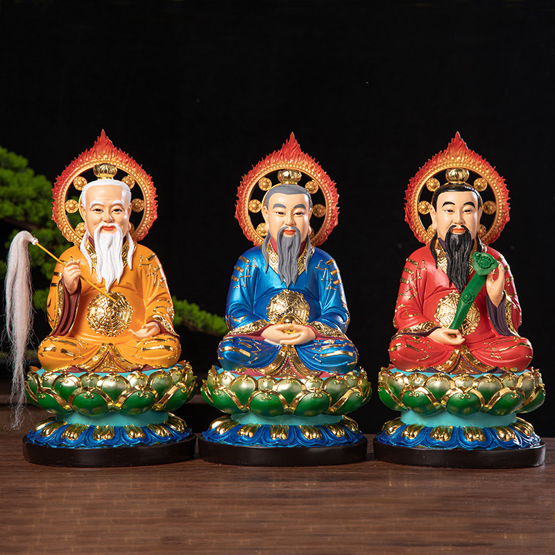 12-inch Three Qing Patriarchs 16 Taiyuan of the Old Jun 19-inch Moral Meta-Instigator of the Resin Buddha Statue 1 3 m
