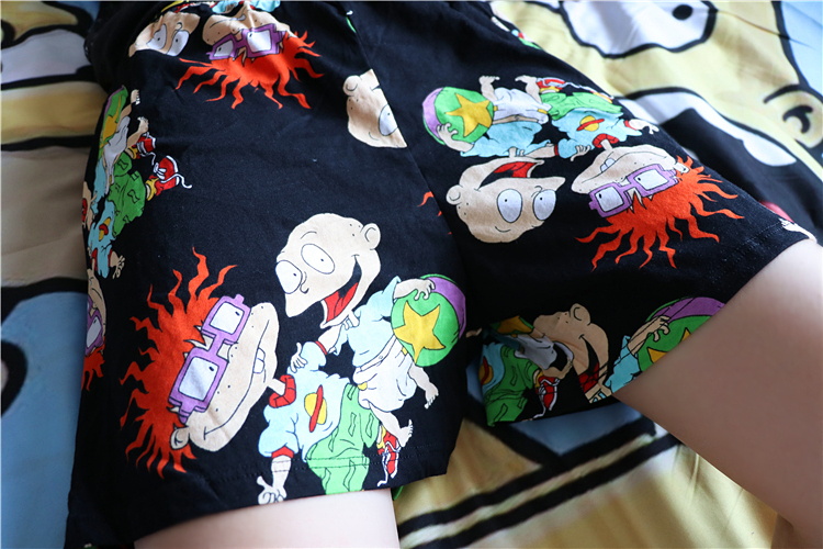 Tide phim hoạt hình lỏng lẻo đồ ngủ nam nhà cộng với quần lót boxer chất béo quần short cotton Aro đan bông 孖 quần lửng nữ