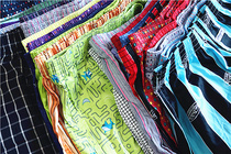 Simple woven cotton ins style mens striped plaid Tide mens skateboard loose four corner underwear Aro pants