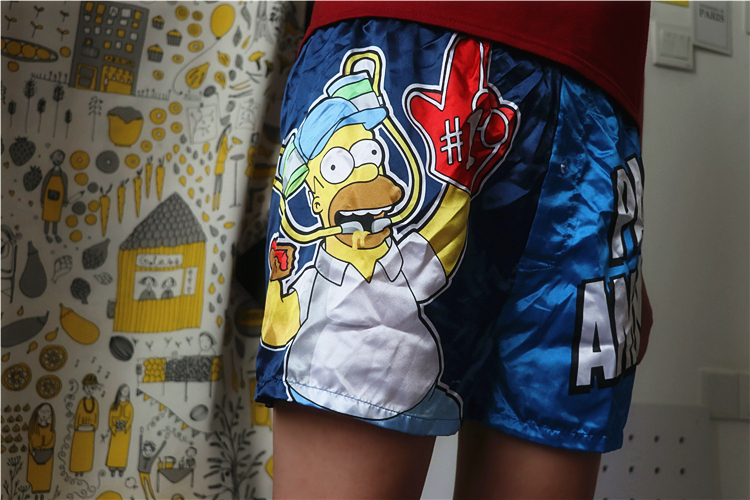 Phim hoạt hình nam và nữ Homer Harajuku mùa hè lỏng lẻo cặp vợ chồng bất đối xứng nhà quần ngắn màu quần quần quần quần jean nữ