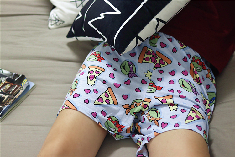 Phim hoạt hình cotton nam và nữ rộng kích thước lớn đồ lót mùa hè vài chiếc quần ngủ ngắn phong cách Harajuku quần nhà quần short quần Arro quan sot nam