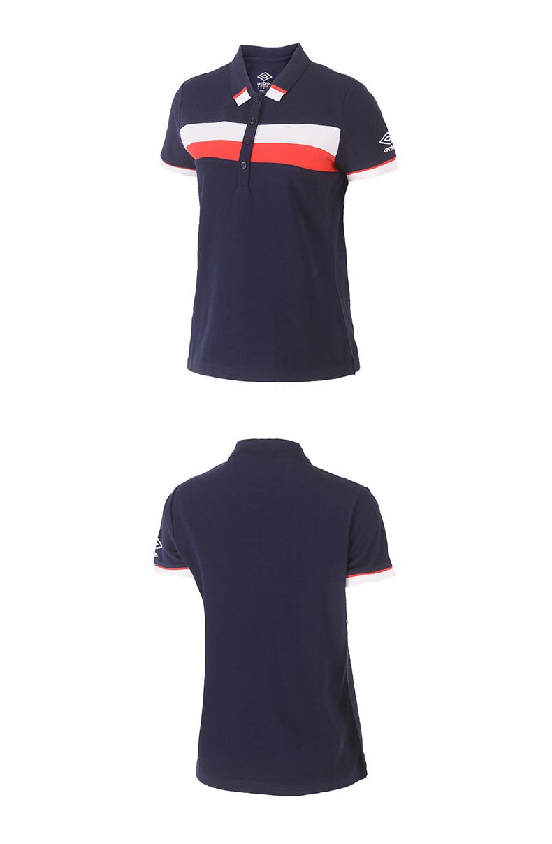 Umbro Umbrella 2019 Mùa hè New Lapel Phụ nữ Colorblock Thời trang Áo sơ mi Polo giản dị Áo thun thể thao nữ - Áo polo thể thao áo polo nam trang