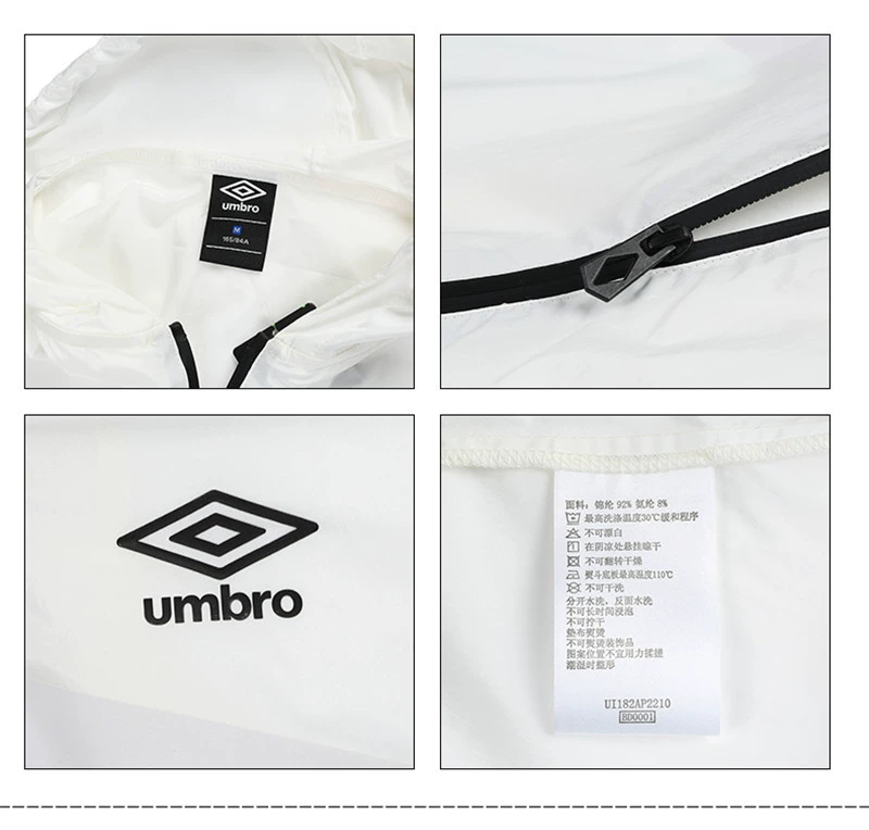 Umbro UMBRO Phụ nữ 18 mùa hè mới thể thao trùm đầu và giải trí đào tạo toàn diện trench coat UI182AP2210 - Áo gió thể thao áo the north face xuất khẩu