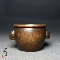 Antique Shunde furnace old collection of retro aromatic oven old objects polybaub on both sides of beast head furnace decoration