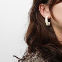 Must enter the painless mosquito coil ear clip no ear holes female fashion acrylic ear ring earrings Silver needle face small European and American style