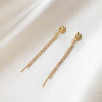 No ear holes must enter the upgraded version of mosquito coil ear clip female commuter thin long section tassel zircon chain earrings earrings female