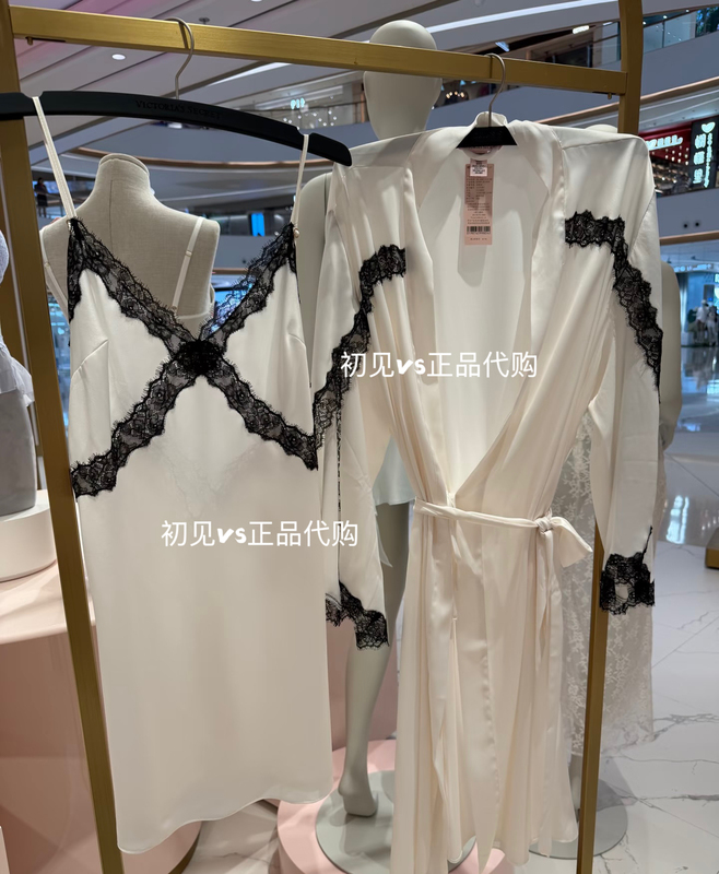 Victoria's Secret Sexy Lace Black and White Patchwork Lace Series Nightgown Nightdress Suspender Shorts Summer Women's Victoria's Secret Sexy Lace Black and White Patchwork Lace Series Nightgown Nightdress Suspender Shorts Summer Women's