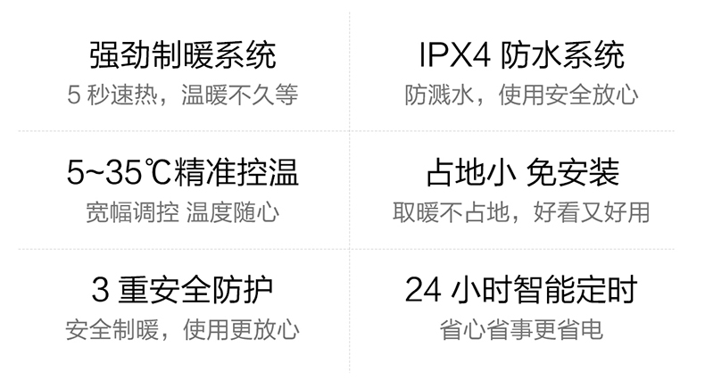 云米 踢脚线电暖器 2000W 图3