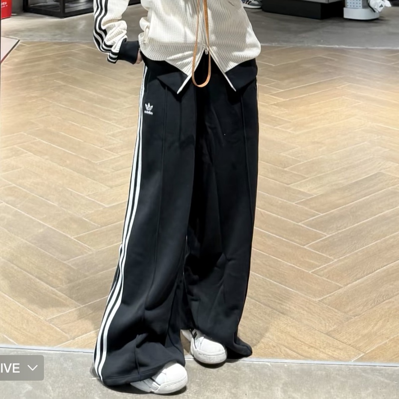 Adidas/Adidas Trefoil Women's Knitted Sports Pants Three-Stripe Straight Wide-Leg Trousers Iy7255 Adidas/Adidas Trefoil Women's Knitted Sports Pants Three-Stripe Straight Wide-Leg Trousers Iy7255