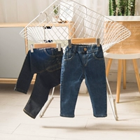 Quần jeans nam mùa thu đông 1 2-3 tuổi dày cộng với nhung phiên bản Hàn Quốc của quần trẻ em ấm áp quần nữ quần trẻ em quần jean ống loe bé gái