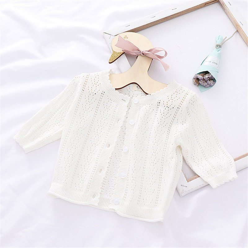 100 100-day-old female baby knit cardiovert baby pure cotton slim jacket long sleeve foreign round collar shawl spring autumn