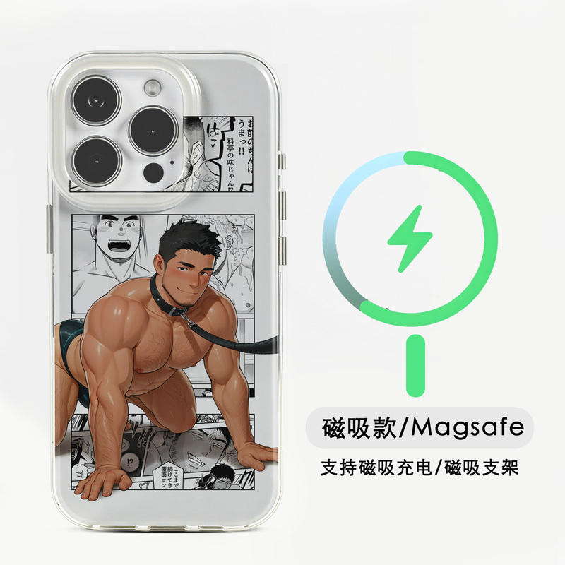 Muscular Dog Role-Playing Humanoid Phone Case Suitable for iPhone 17 Pro Max, Apple 17 Pro/16 Pro, Magnetic Magsafe Wireless Charging, with Camera Button Protection, Full Coverage
