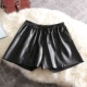 Quần short da nữ mùa thu đông 2018 mới PU mặc quần da rộng mỏng Một chiếc quần ống rộng từ đáy quần đế xuồng