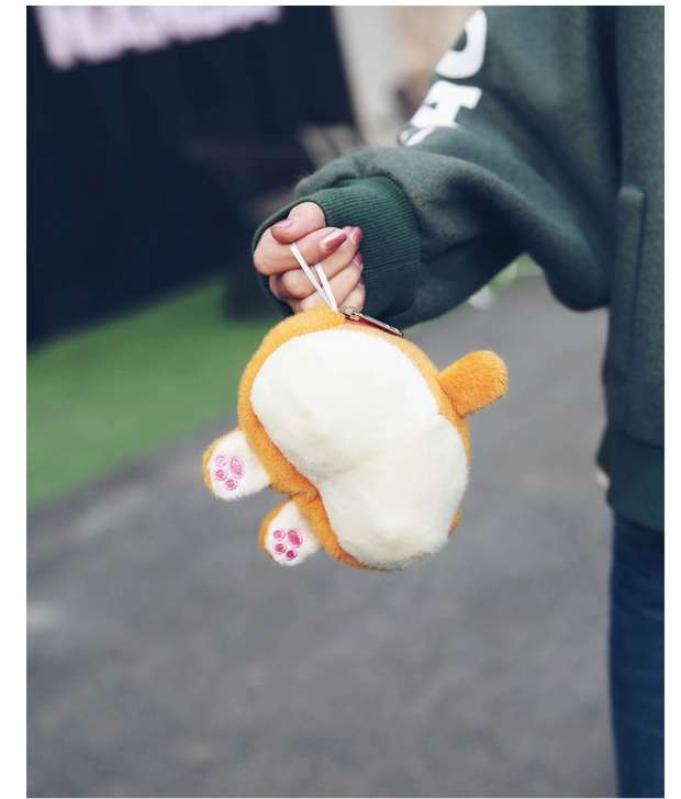 Phim hoạt hình thêu sang trọng dễ thương Túi sinh viên dễ thương Túi nhỏ Túi đeo chéo Keji Ass Shoulder Messenger Túi tiền xu ví vans