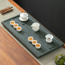 Wood grain stone whole piece Wujin Stone tea tray natural stone drainage Japanese modern home office size tea table