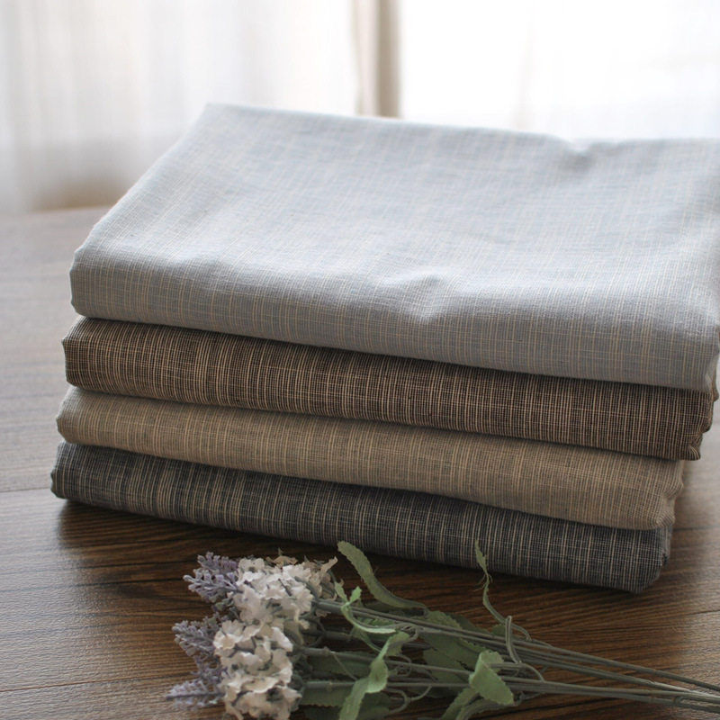 Japanese plain striped tablecloth Simple literary linen tablecloth Solid color cotton linen cover cloth