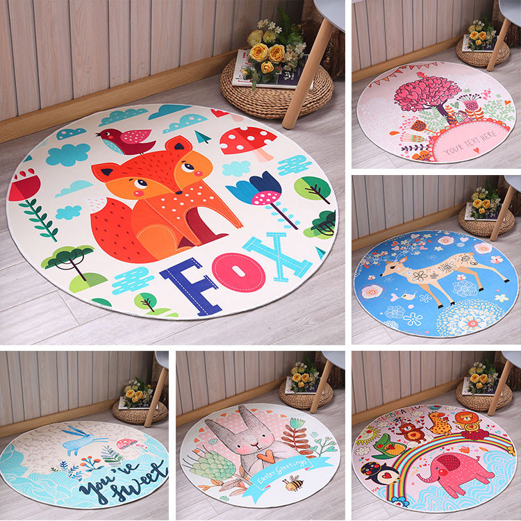 Home printed carpet Round bedroom living room carpet Children's carpet can be