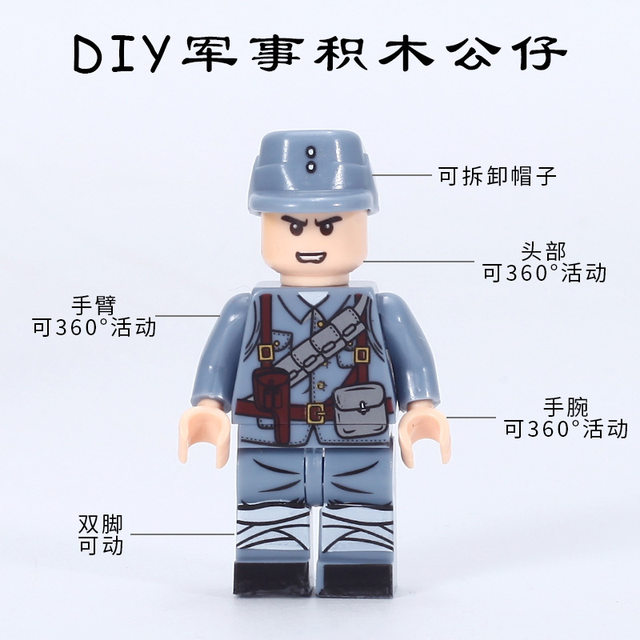 World War Ii Military Building Block Figures: Eighth Route Army, German, American, Soviet Soldiers, Mini Figures, Scene Sets, Children's Educational Assembly Toys