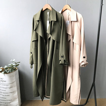 2021 popular new windbreaker female spring and autumn thin Korean version of small man coat temperament English style long coat