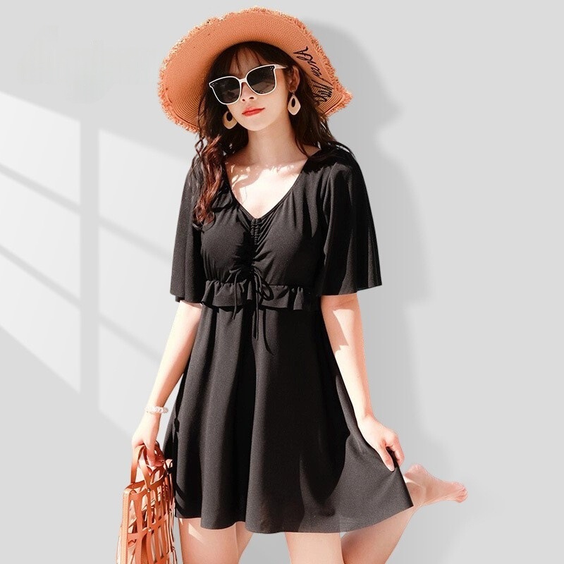 Maternity Swimsuit Split Dress Style Large Size Fat Body-Covering One-Piece Slimming Look Loose Sunscreen mm Swimsuit Hot Spring Conservative