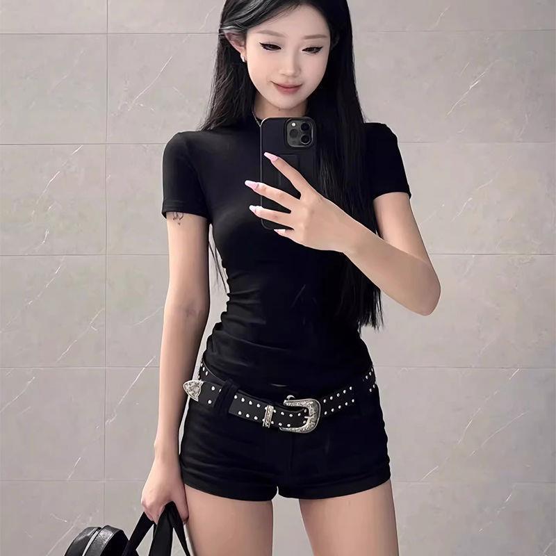 Belt for Hot Girls, Women's Style with Rivets and Metal Buckle, Cool Millennial Style, American Retro Heavy-Duty Punk Black Belt Y2K Belt for Hot Girls, Women's Style with Rivets and Metal Buckle, Cool Millennial Style, American Retro Heavy-Duty Punk Black Belt Y2K