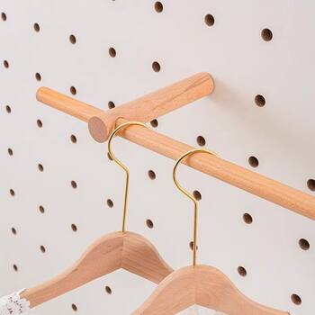 Hole board accessories round hole 15mm clothes and shoe storage rack home punch-free clothes hanging rod wooden shoe rack shoe holder