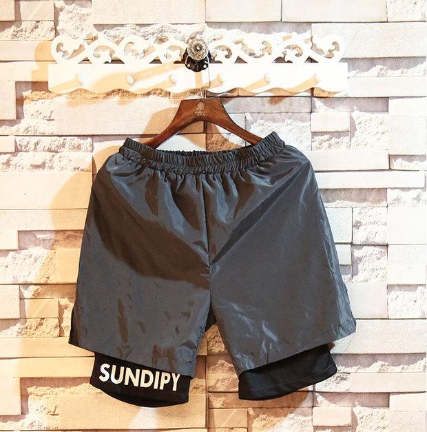 Sundipy hè nam Nhật Bản quần short đôi quần lọt khe 5 điểm quần 5 quần đi biển quần âu - Quần short quần túi hộp nam