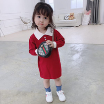 Yijie Kara Childrens Dress Girls Dress 2019 New Baby New Year Spring and Autumn Childrens Korean Knitted Skirt
