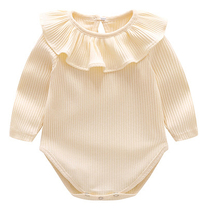 berrytime autumn new jumpsuit pure cotton baby wear baby pit strip long-sleeved crawling clothes out clothes