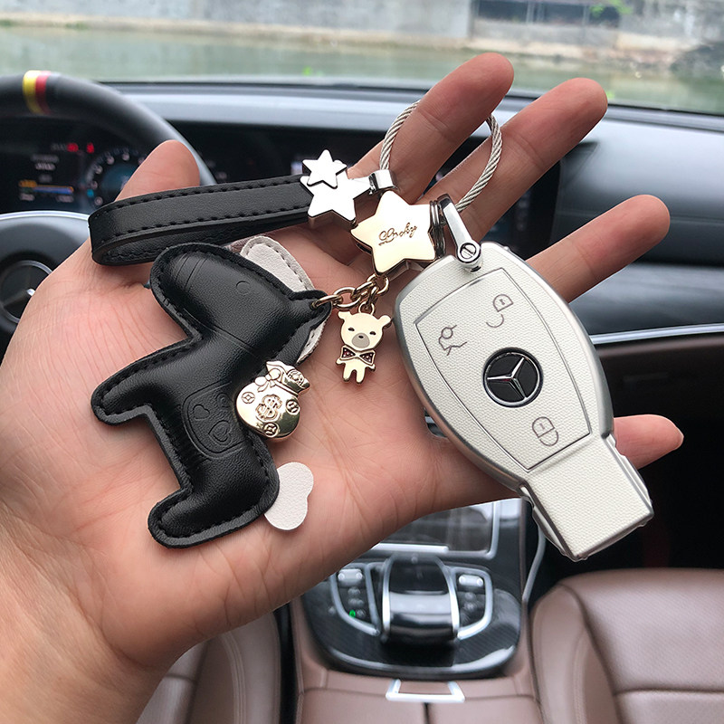Suitable for Mercedes glc260 car key cover new c200l shell e300l a180 s GLE high-end bag buckle men