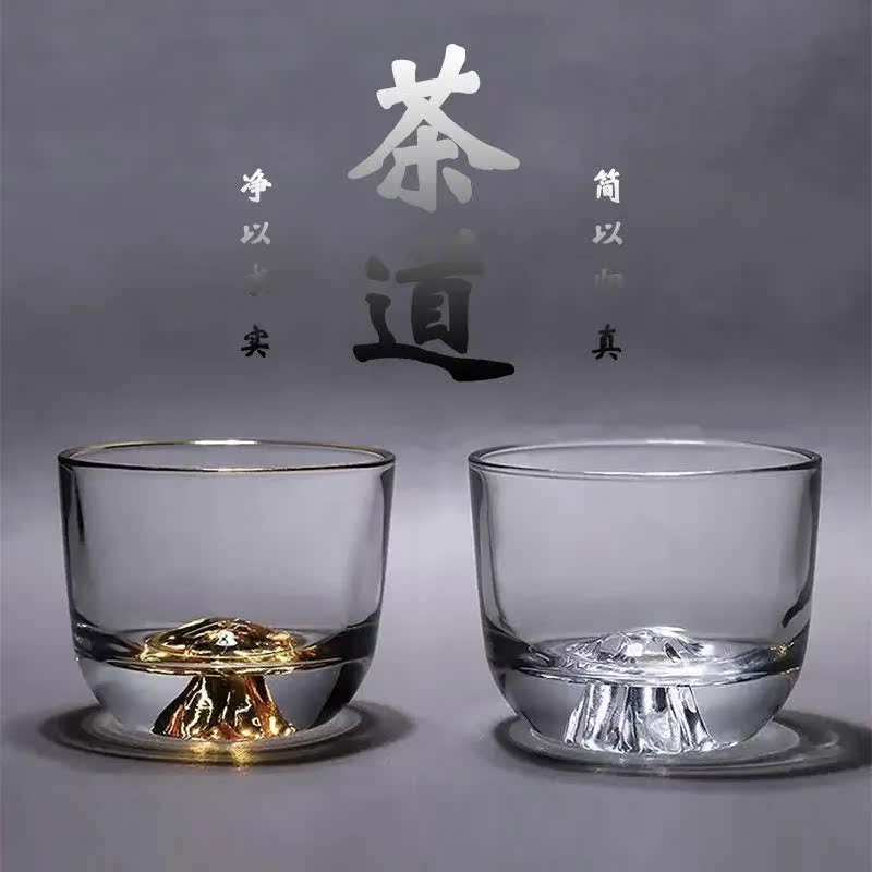 Glass small tea cup transparent thickened heat-resistant tea drinking cup Day-style master cup Home Gongfu tea furniture set