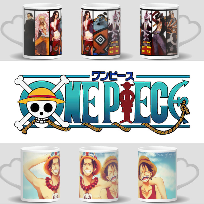 The sea thief Wang Rufu discoloration Mark cup of cartoon creativity to blame ceramic lovers coffee milk tea students water glass presents