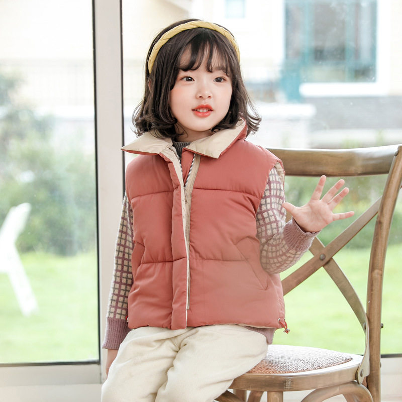 Children's lap cotton waistcoat for male and female children autumn and winter new down cotton vest baby Fashion outside the waistcoat in the waistcoat