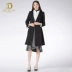 Dasha phụ nữ quần áo màu tinh khiết mỏng tính khí áo gió mùa xuân và mùa thu phong cách mới phụ nữ màu đen áo khoác thời trang đơn giản hàng đầu - Trench Coat Trench Coat