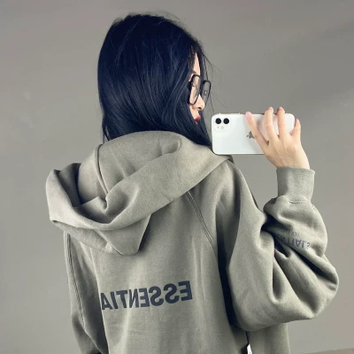 50% скидка FOG Американский модный бренд ESSENTIALS многошовная силиконовая пружинная молния худи куртка