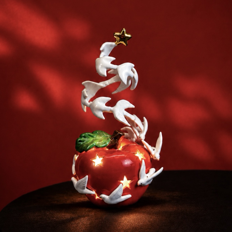 Looking for | Atmosphere-Enhancing Bedroom Apple Ceramic Night Light Peace Dove Birthday Gift Practical Ornament Handmade Material Kit