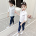 Cô gái áo mùa xuân và mùa thu dài tay inch áo mùa xuân khí nước ngoài của Hàn Quốc phiên bản trẻ em mỏng của trường tiểu học sinh con trai áo sơ mi trắng trẻ trung học cơ sở. 