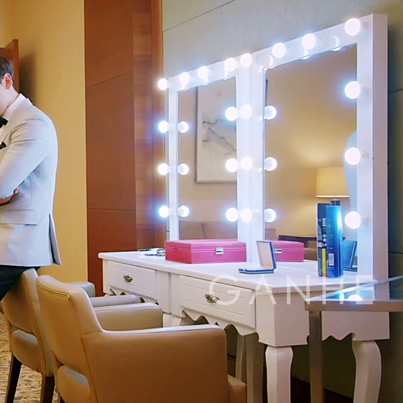 Usd 236 96 New Studio Makeup Mirror Hair Salon Table Led New Studio Makeup Mirror Hair Salon Table Led Light Professional Desktop
