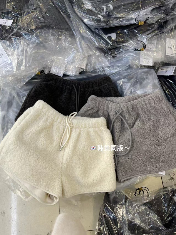 In Stock! Lamb Wool Casual Shorts! Toubuyu 6016 Women's New Niche Style