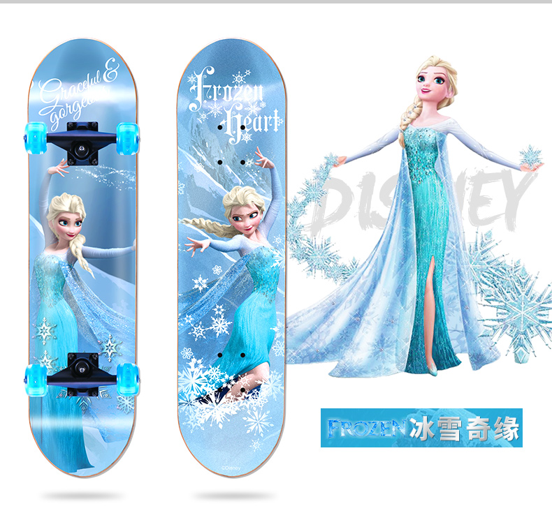 ván trượt đà nẵng Disney Four Wheel Skateboard dành cho trẻ em Frozen Girls Mới bắt đầu 3-6-12 tuổi Bé trai chuyên nghiệp Board Scooter ván trượt ngón tay