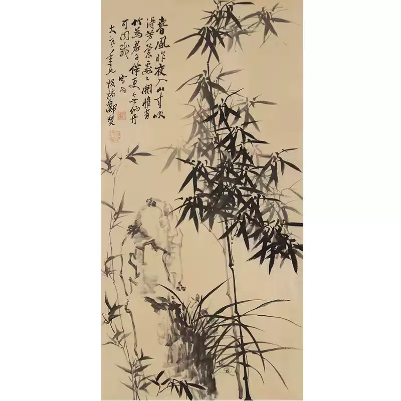清代画竹名家郑板桥真迹水墨画拍卖三尺花鸟国画