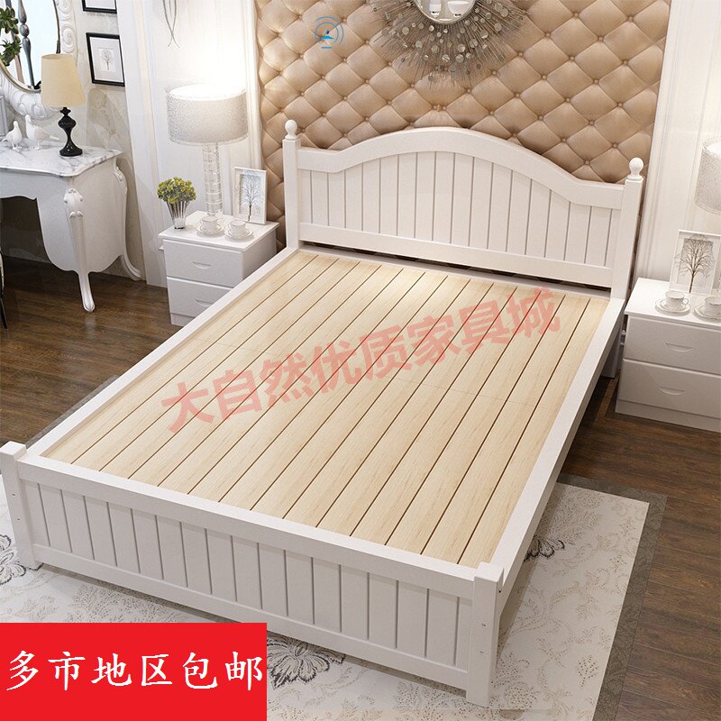 Special price Simple modern solid wood bed Adult 1 8m double bed Master bedroom 1 21 5m Single bed Pine bed