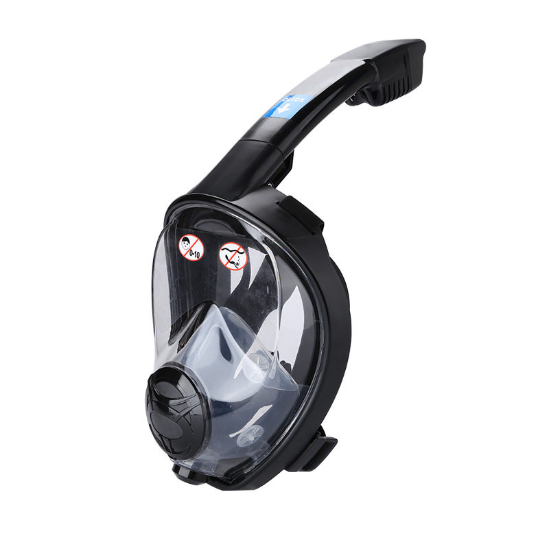 Adult children's foldable seal anti-choking water full-face silicone mask underwater respirator snorkeling full-face mask